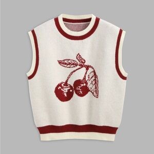 Cider Cherry Knit Sweater Vest